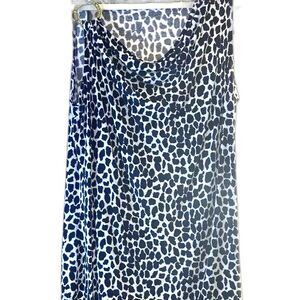 Michael Kors Animal Print Tank Top W/logo Gold Hardware Accent  Wmns Sz XL
